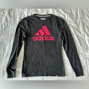 Adidas long sleeve black logo tee shirt XS